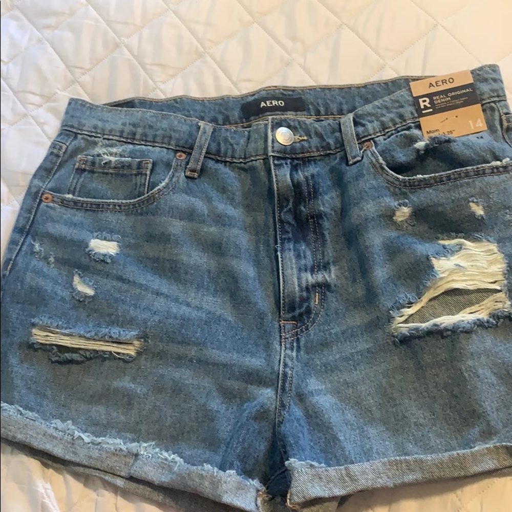 Distressed Denim shorts